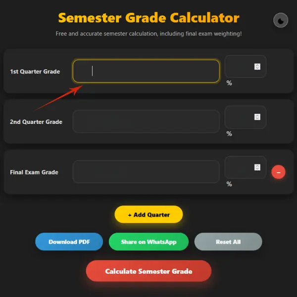 Enter each quarter’s grades